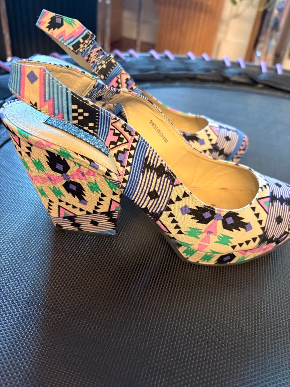 Deena & Ozzy Platform Aztec print heels